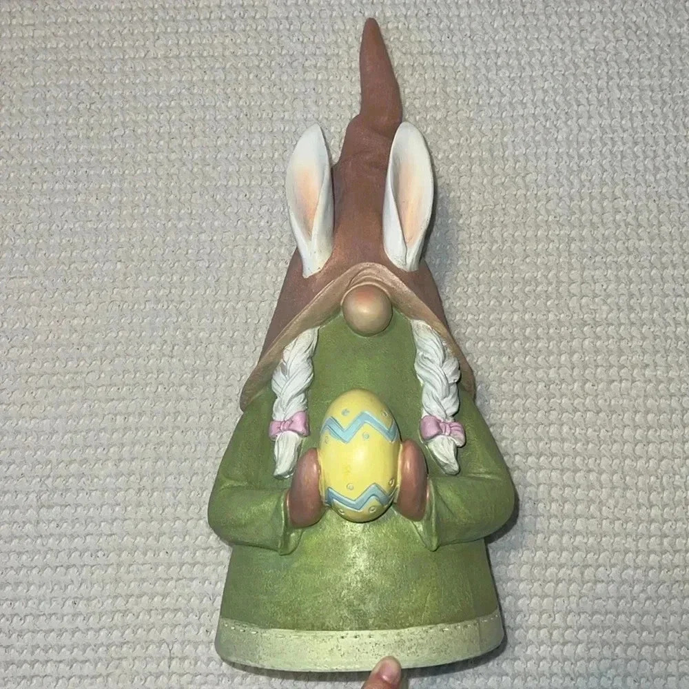 Easter Girl Ceramic Gnome